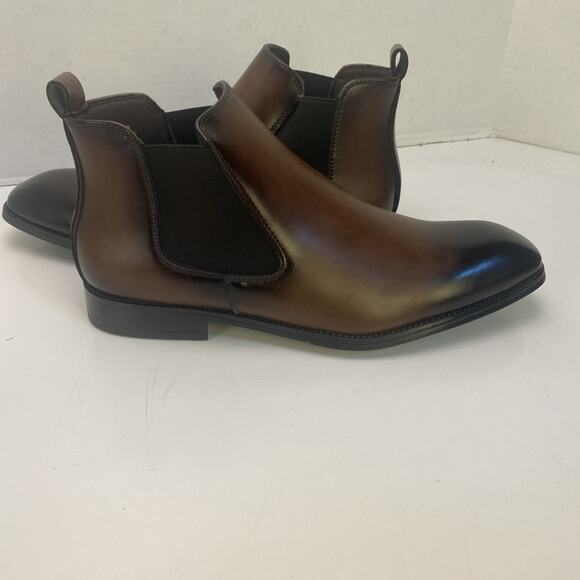 New Tailor Made Men\'s classic Brown Leather Chelsea Boots Size 11.5/47 main image 8